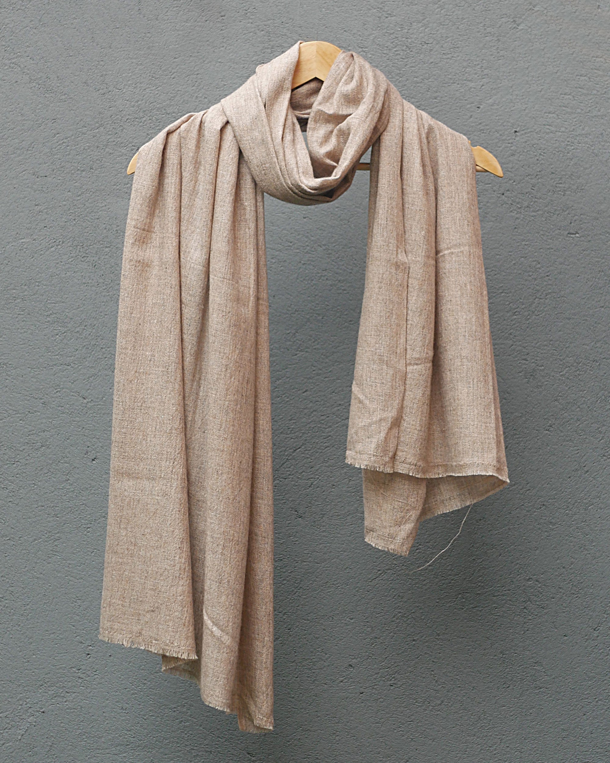 Pearl Ivory Pure Pashmina Shawl – Classic Plain Weave Kashmir