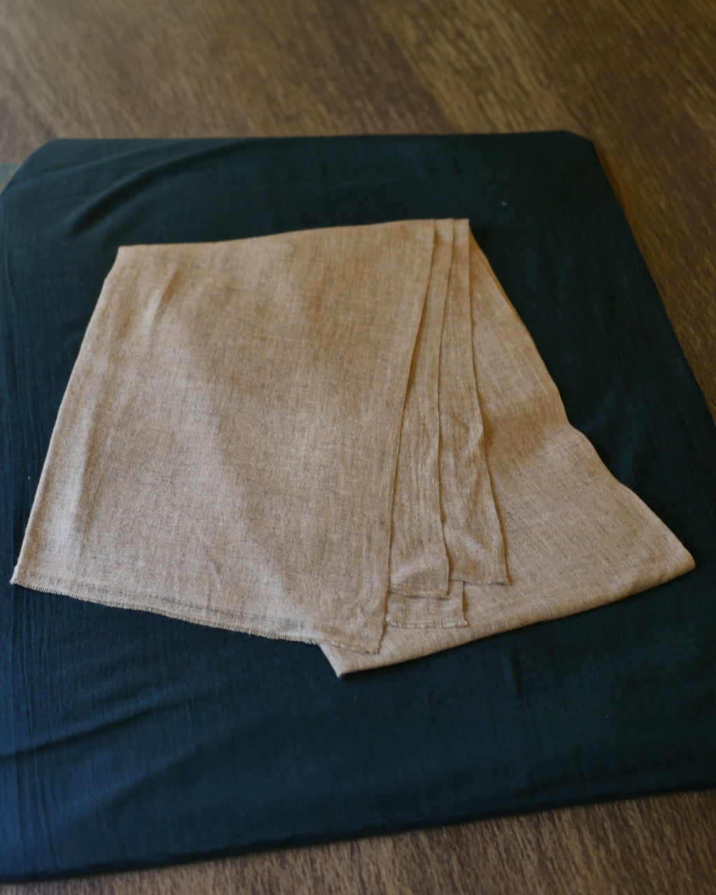 Himalayan Raw Pashmina Shawl – Natural Beige, Handmade in Nepal