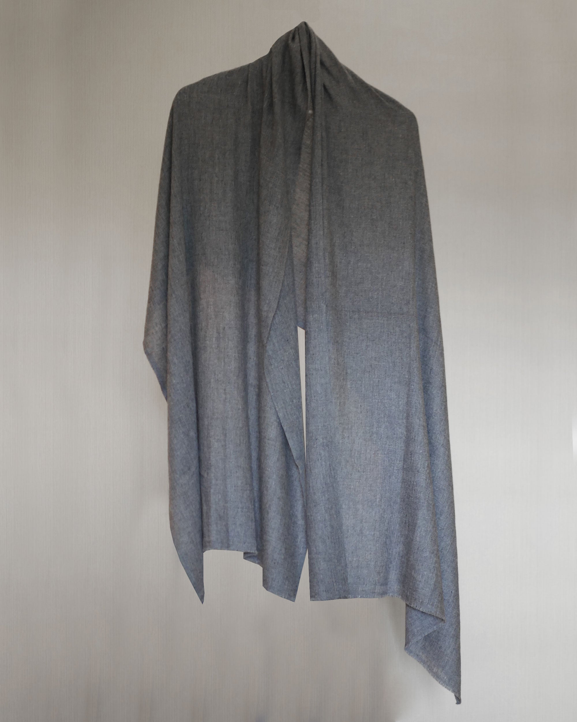 Himalayan Slate Raw Pashmina Shawl – Handmade in Nepal