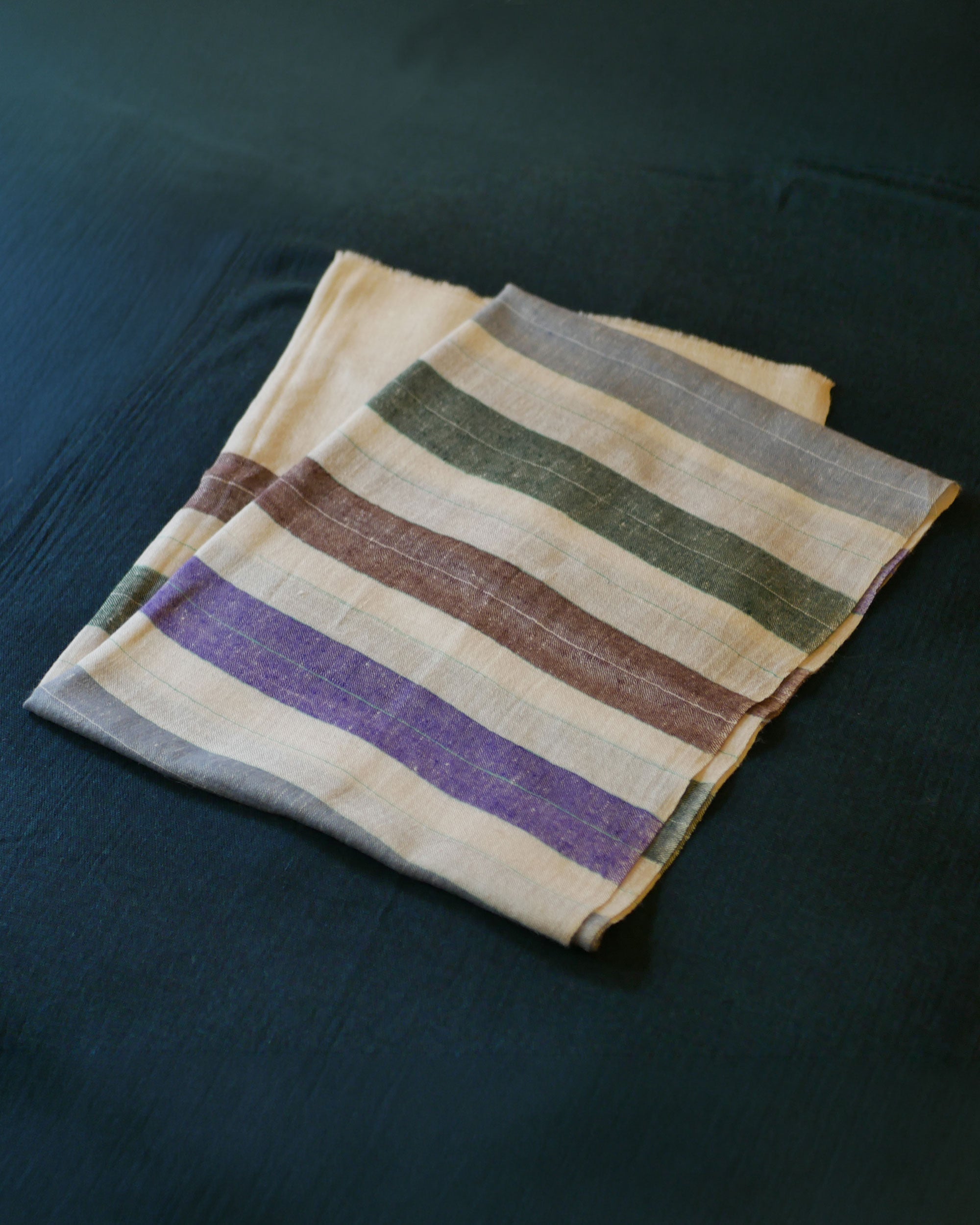 Kashmir Rainbow Stripe Pashmina Wrap – Natural Dye, Finest Handloom Ladakh