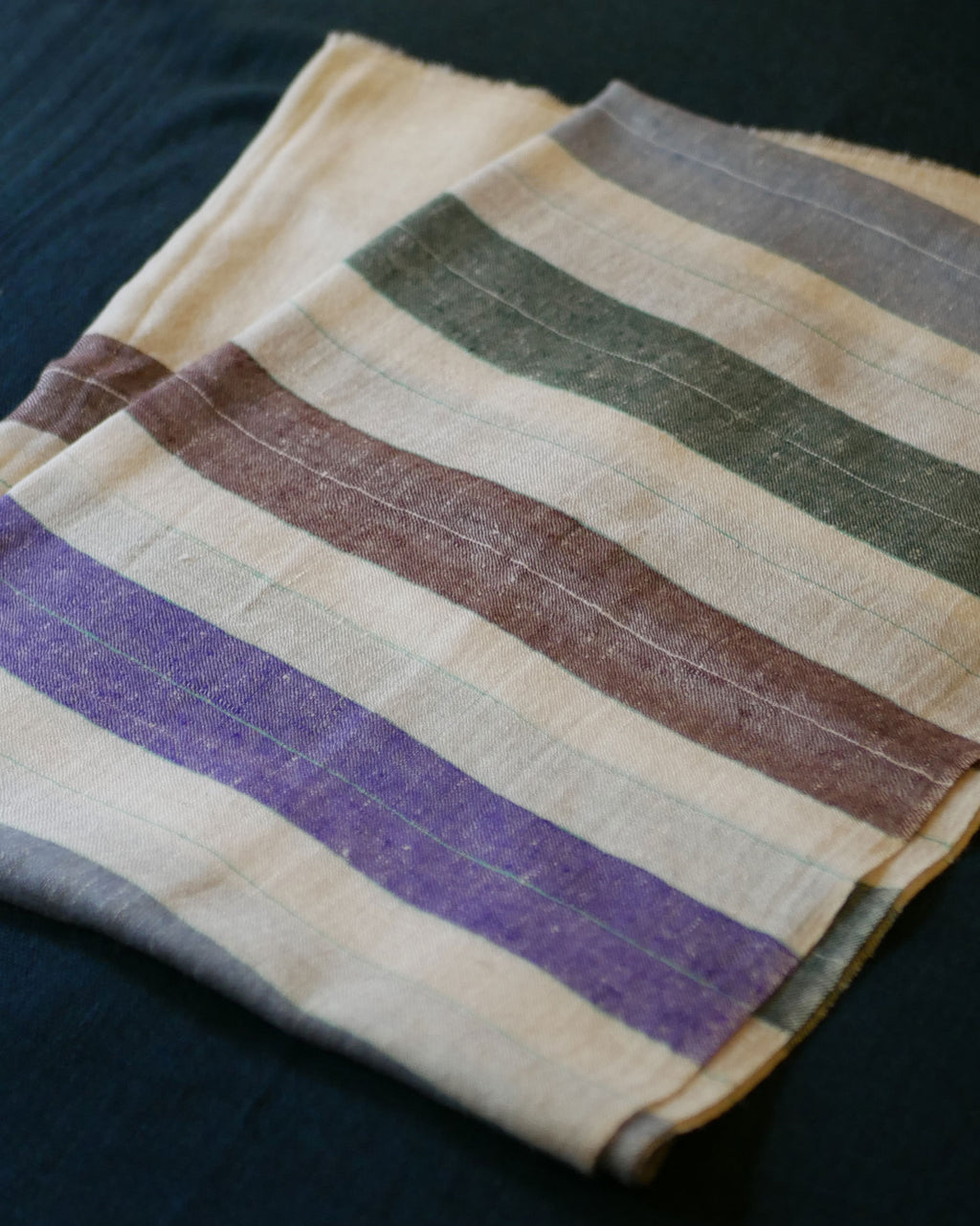 Kashmir Rainbow Stripe Pashmina Wrap – Natural Dye, Finest Handloom Ladakh